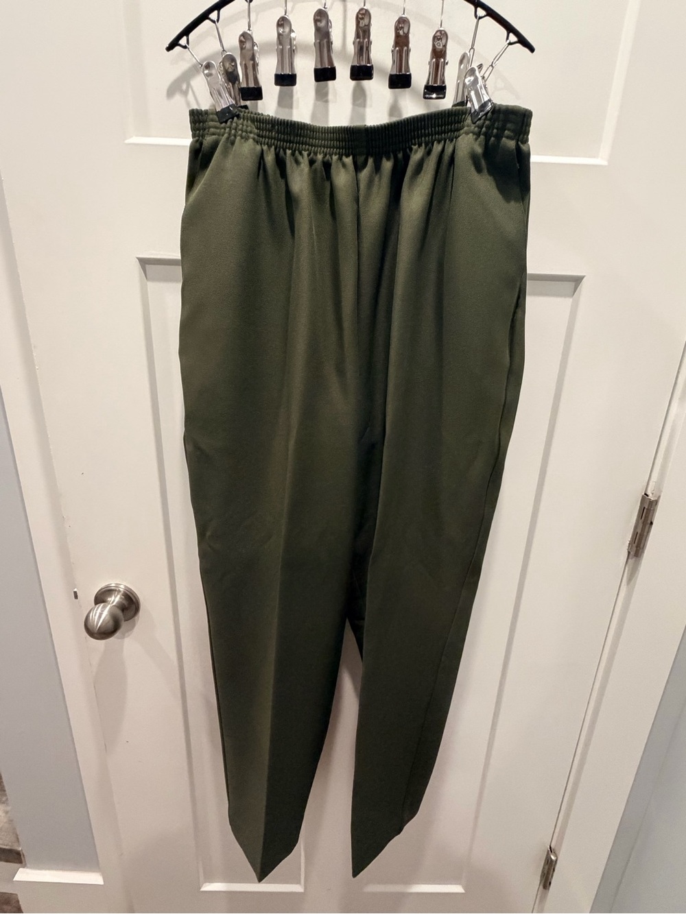 Alfred Dunner Olive Green Pull-On Elastic Waist Pants Size 14